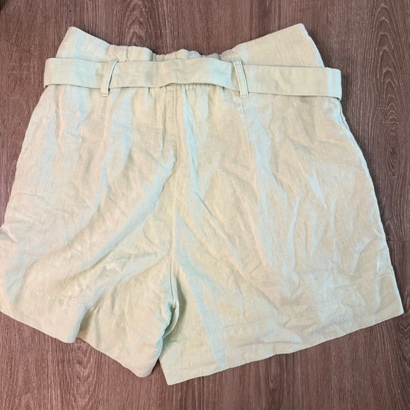 Abercrombie & Fitch High Rise Linen Blend Shorts Sz M Light Sage Green Pistachio - Picture 8 of 11